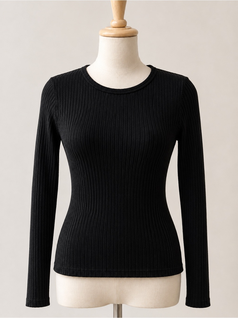 Jcrew Classic Ribbed Long-Sleeve Top - Black